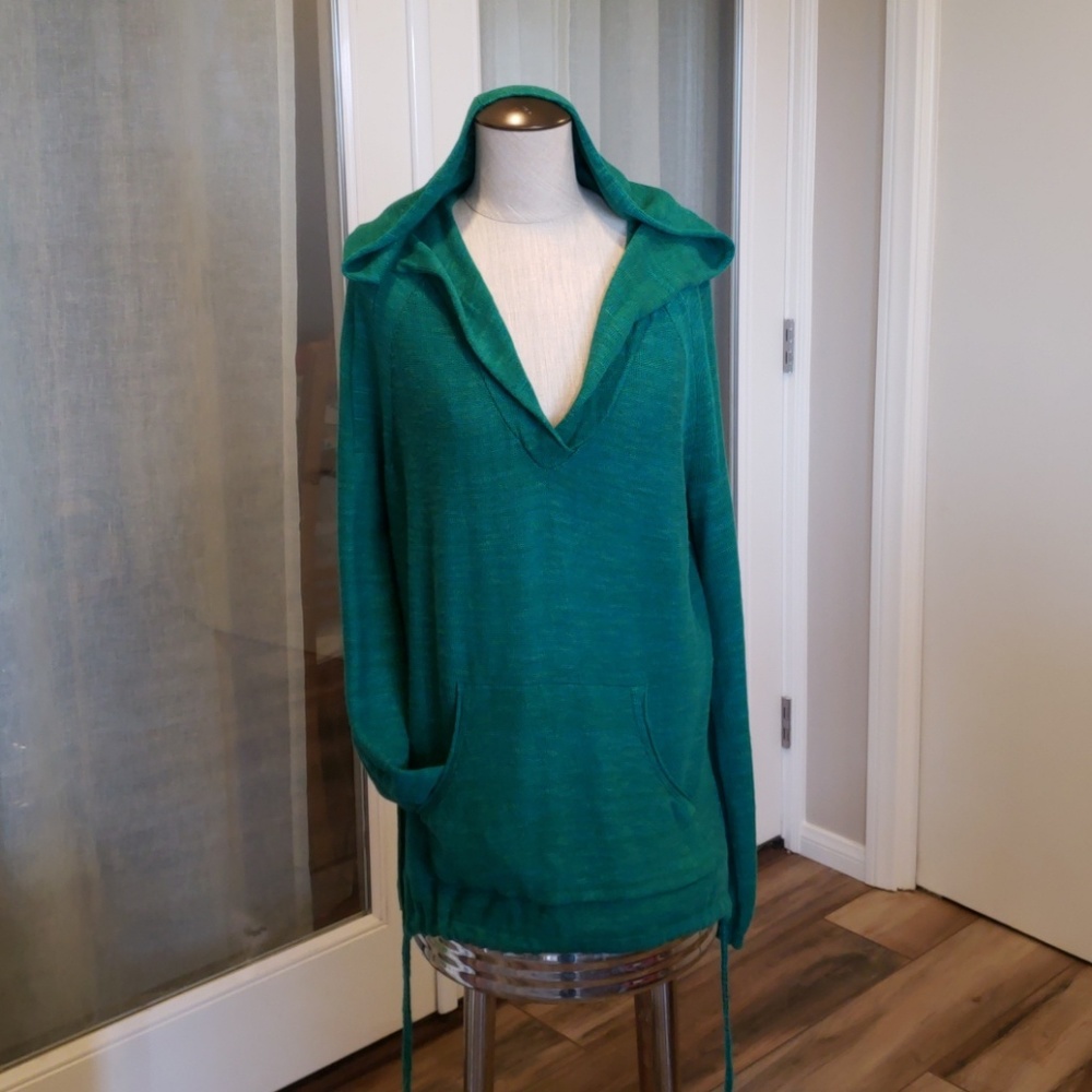Hooded pullover cardigan
